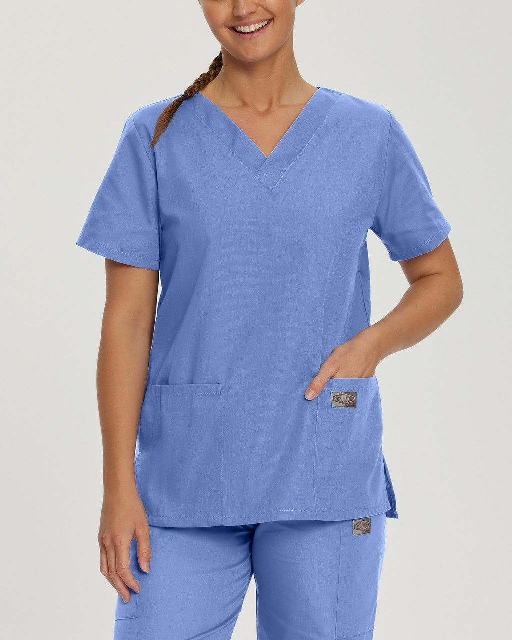 Does the scrub top have any special features for movement?