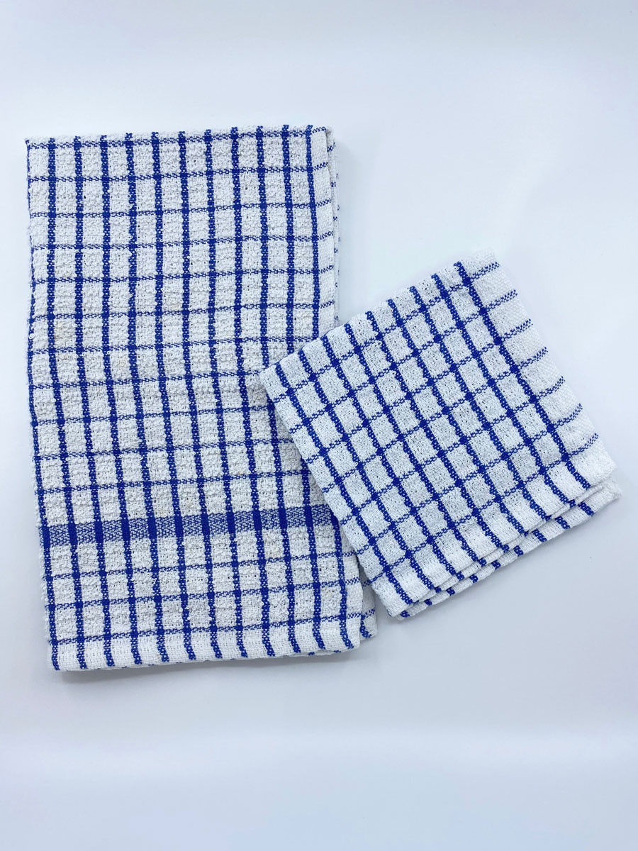 Is the blue dish cloth from Versatile Economy Kitchen made of what material?