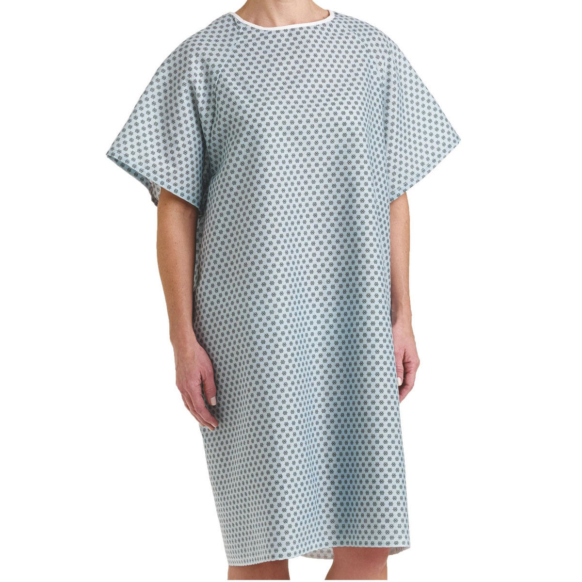 Where can I find the closures on this Traditional Patient Gown hospital gown?