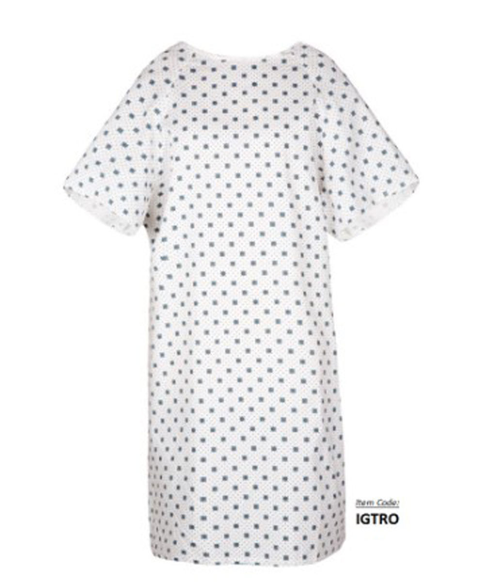 How would you describe a hospital gown?