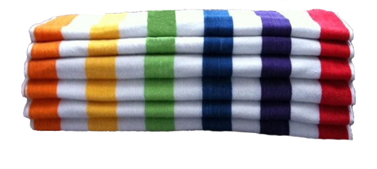 Cabana Stripe Towels, Economy, Multicolor Stripe Questions & Answers