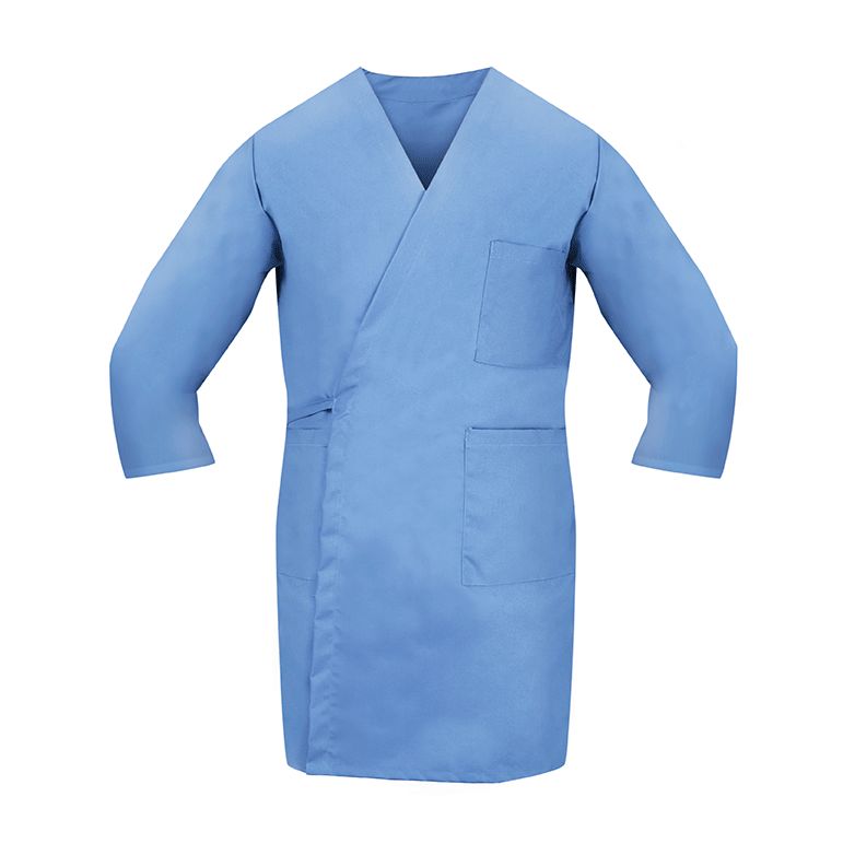 Smock Wrap, 3/4 Sleeve, 3 Pockets, Light Blue Questions & Answers