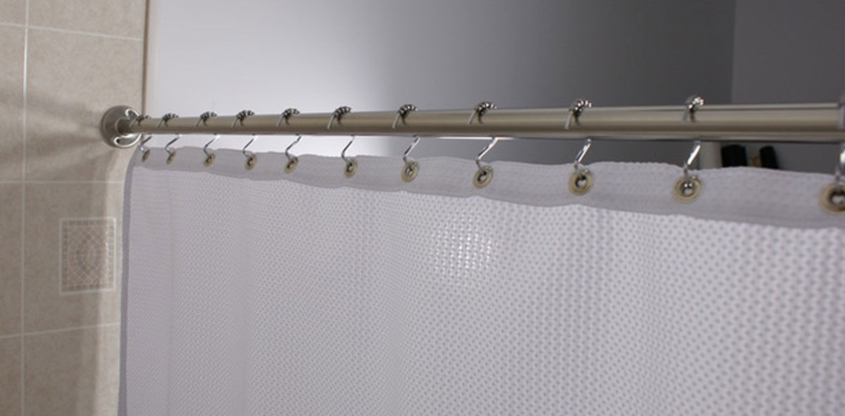 What is the width range of chrome curtain rods for standard showers?