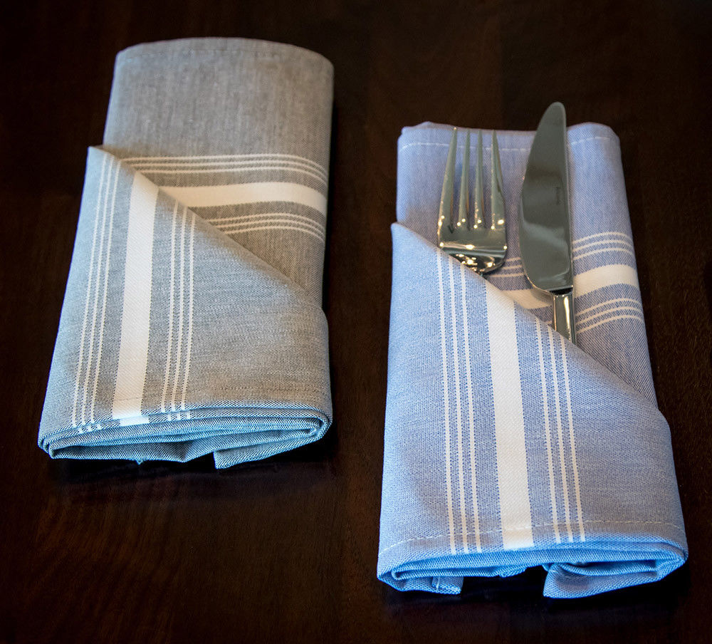 Signature Stripe Chambray Bistro Napkins Questions & Answers