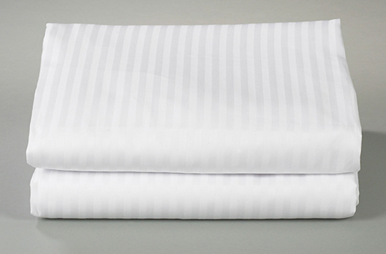 What materials make up the T-310 Thomaston satin suite Royal Suite Stripe sheets?