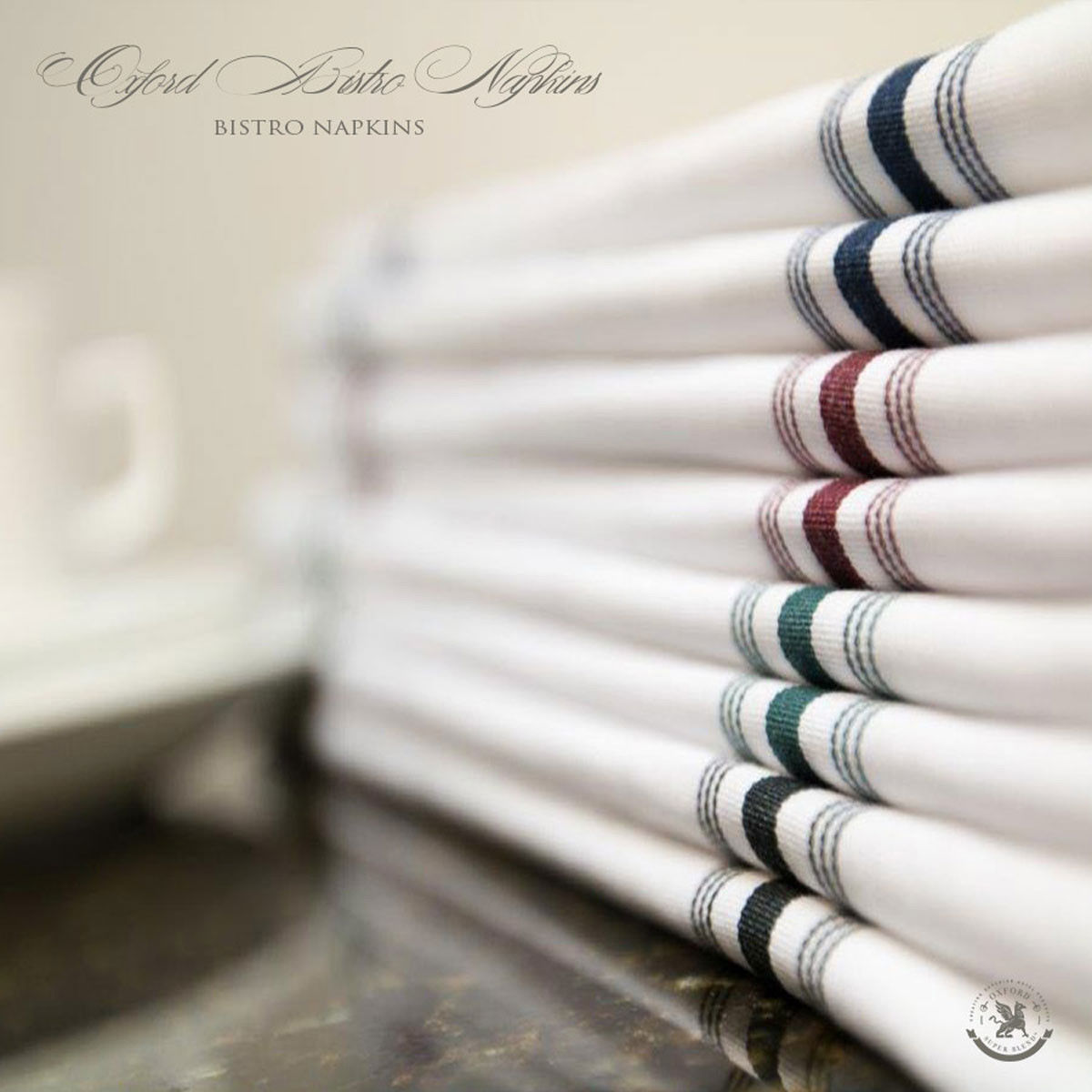 What kind of touch does these Stripe Bistro Napkins add to a table setting?