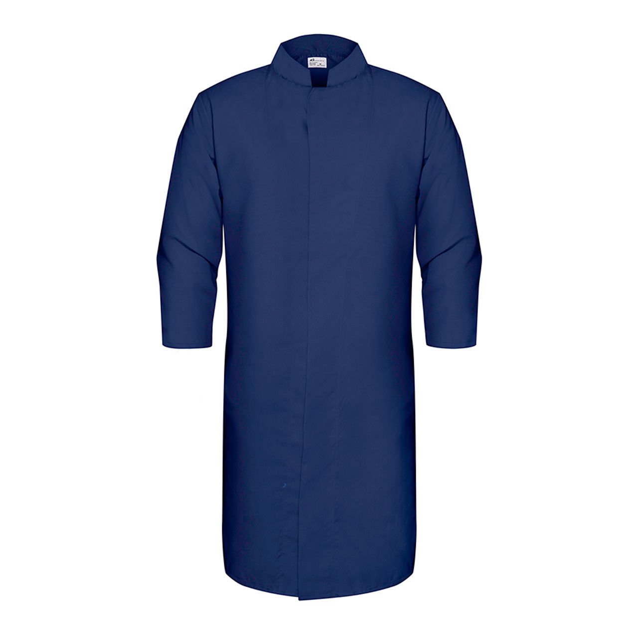 What is the fabric composition of the HACCP Lab Coat in Navy Blue?