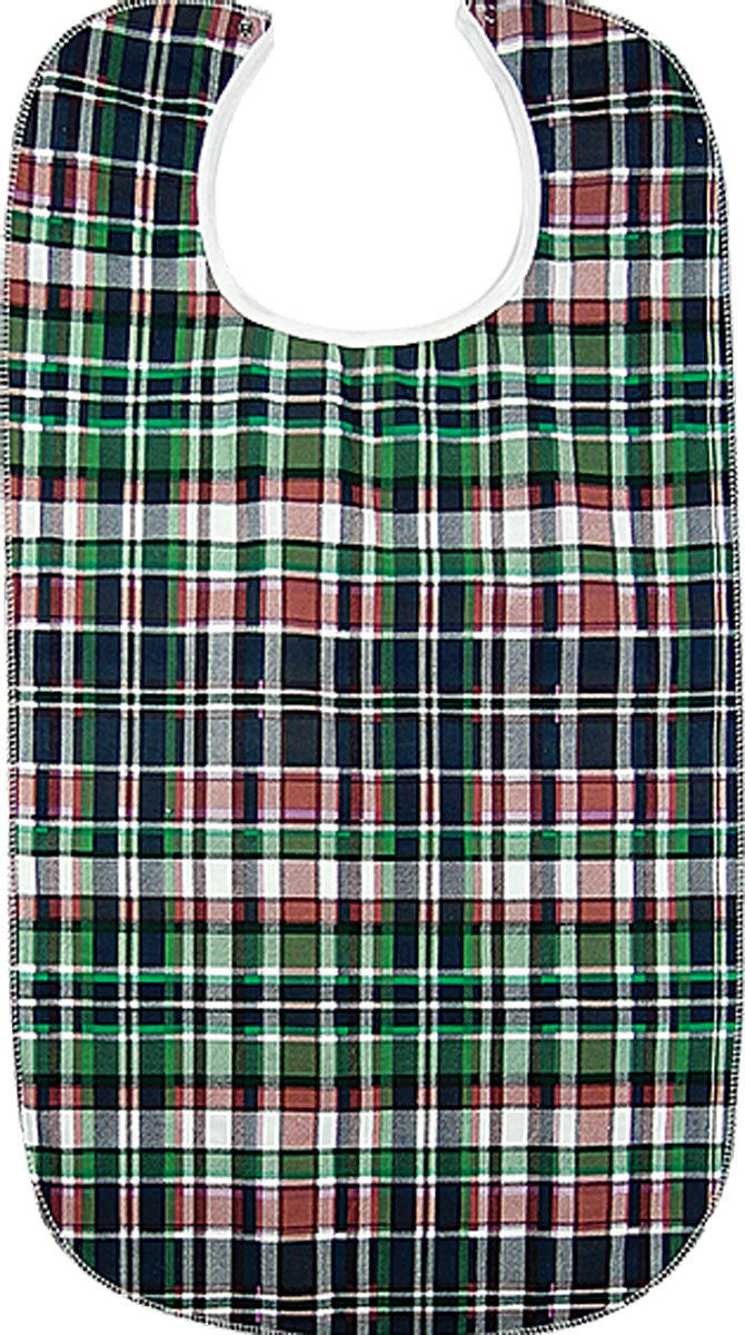 Highland Plaid Adult Bib with Barrier Questions & Answers