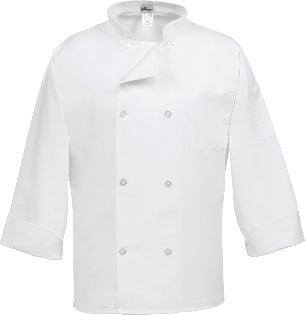 Does the button coat for chefs have any special finish?