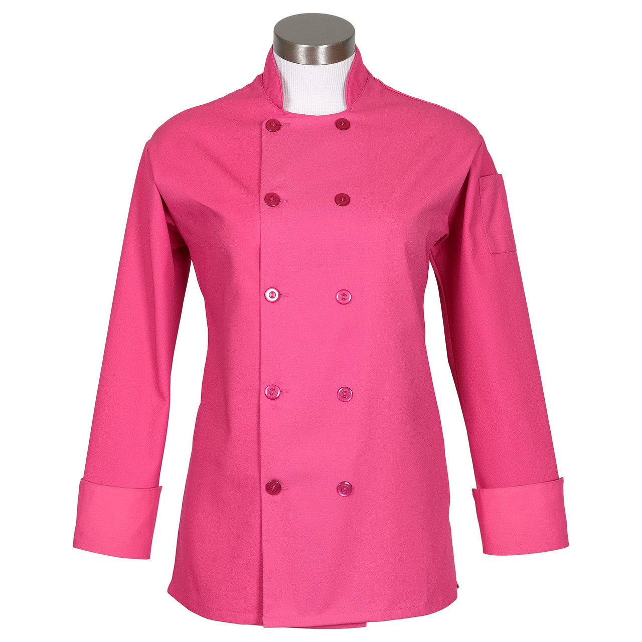 Does the chef coats womens long sleeve have a specific type of closure?