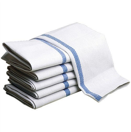 What feature in herringbone kitchen towels guarantees maximum absorbency and longevity?