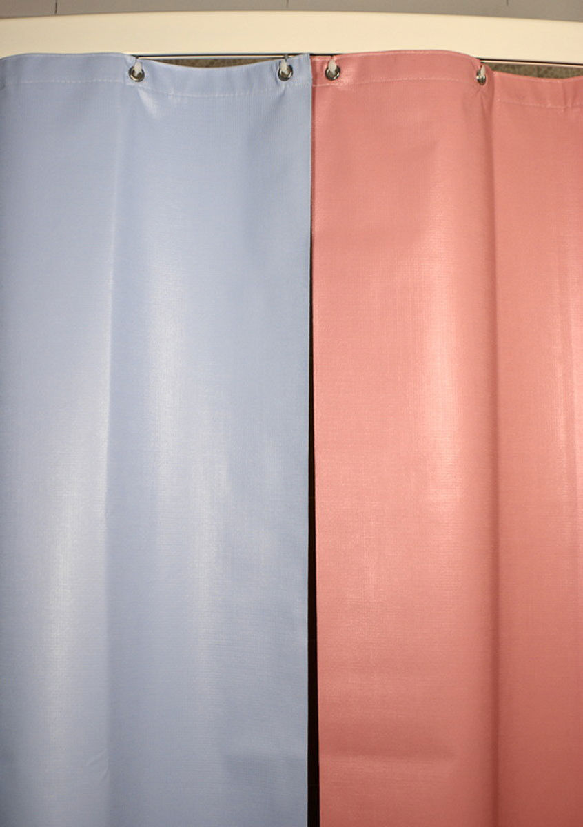 What type of material is used in the construction of the Sure Chek Retardant Shower Curtain?