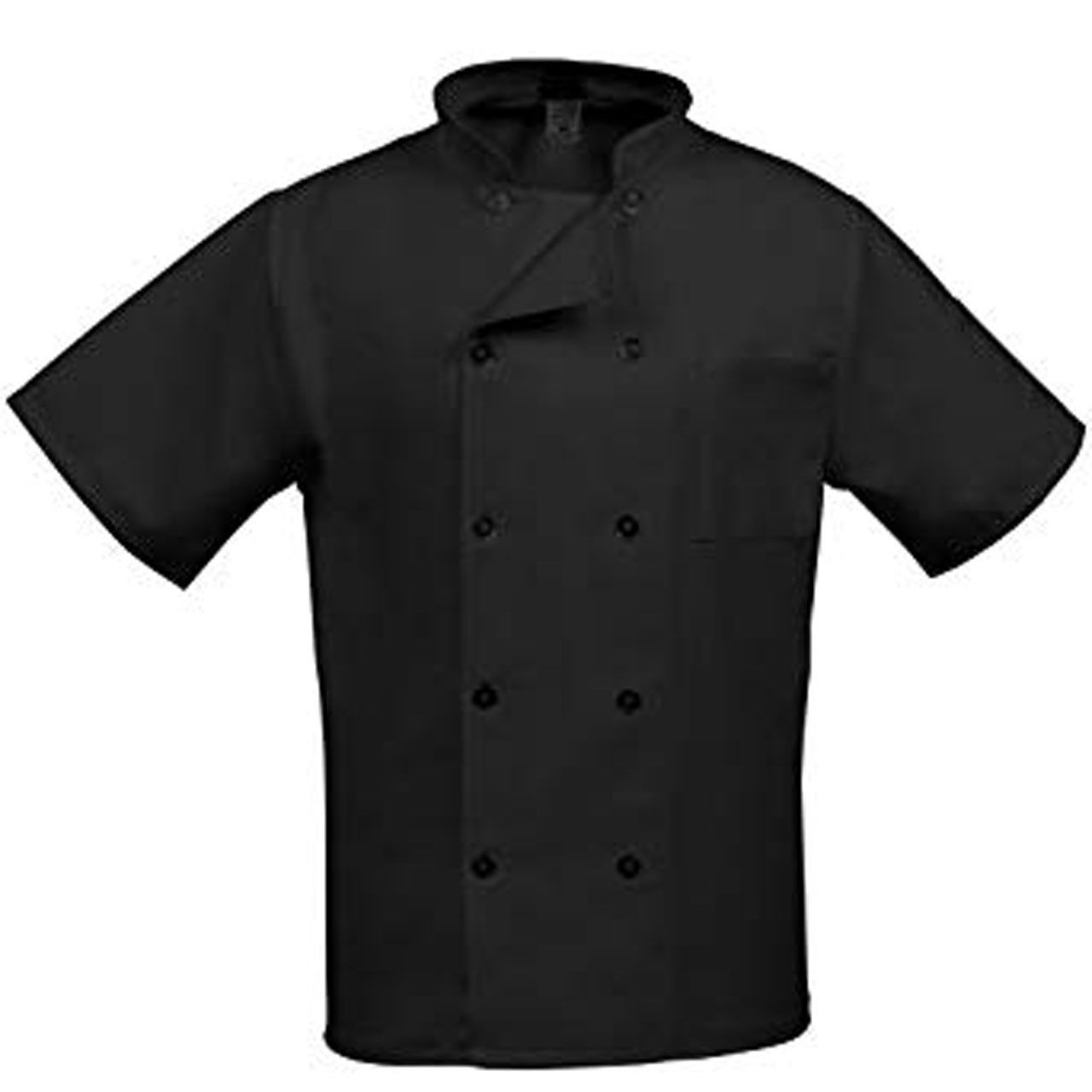 What material is the Classic Short Sleeve Black Chef Coat made from?