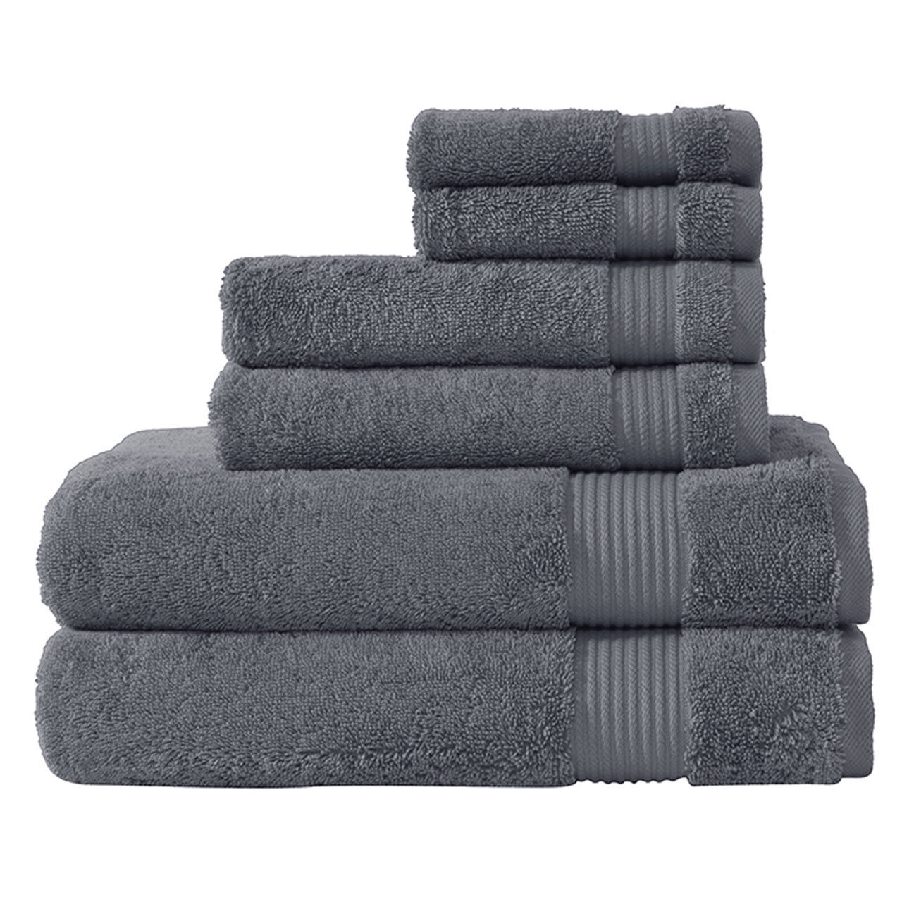 Can you describe the design of the gray towels in the Amadeus Turkish Collection?