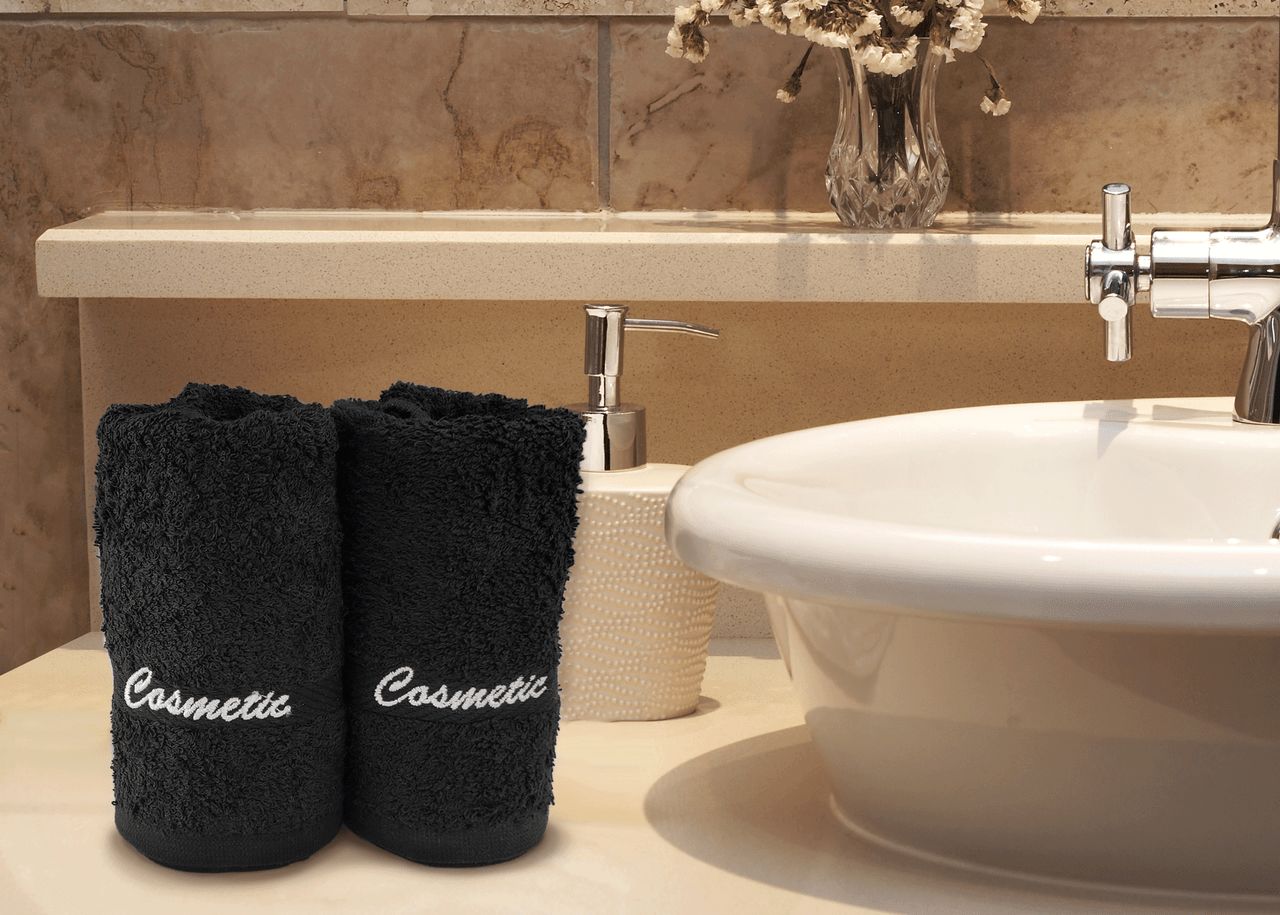 Black Washcloth with Cosmetic Logo Questions & Answers