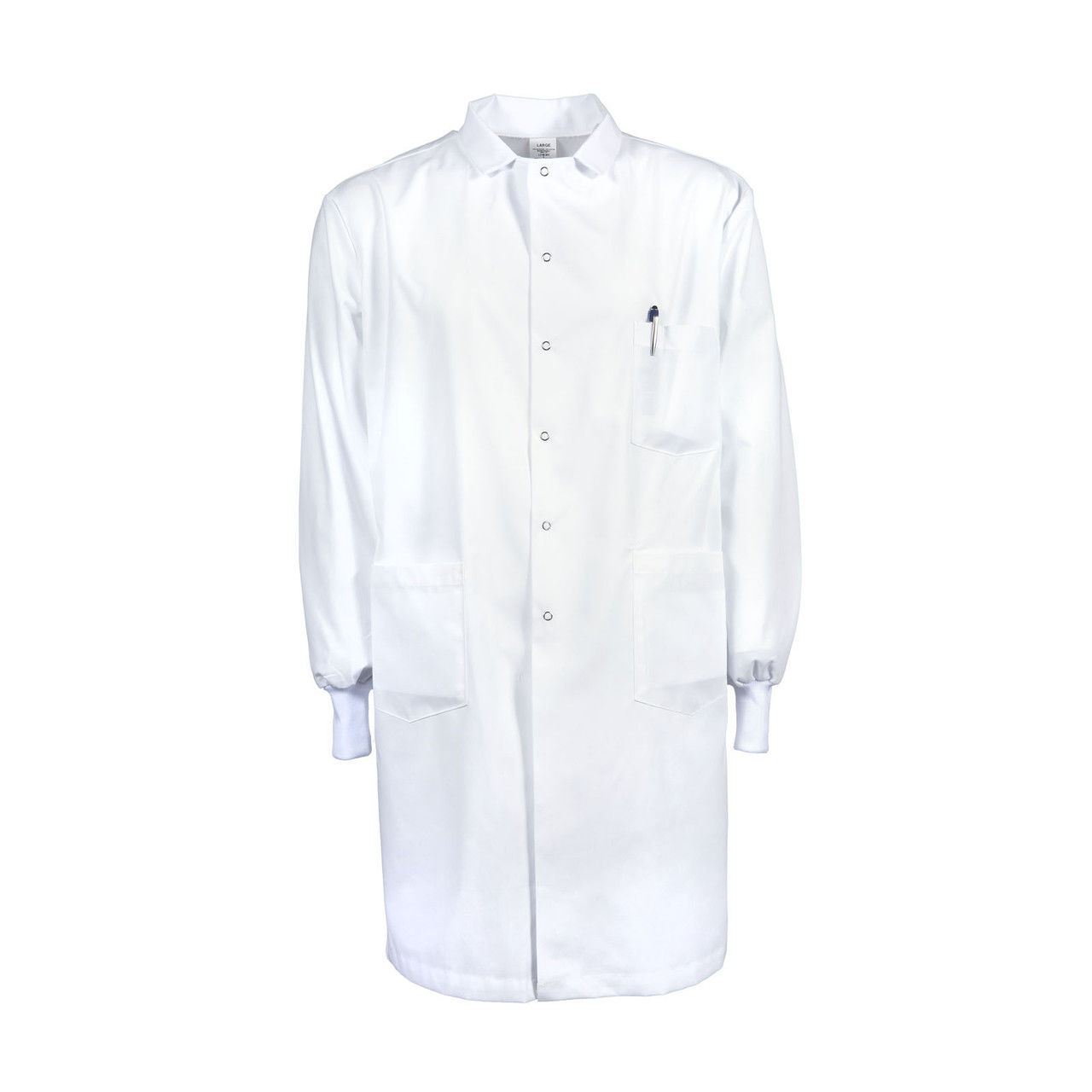 Does the Knit Cuff Lab coat feature lab coats with cuffs closure details?