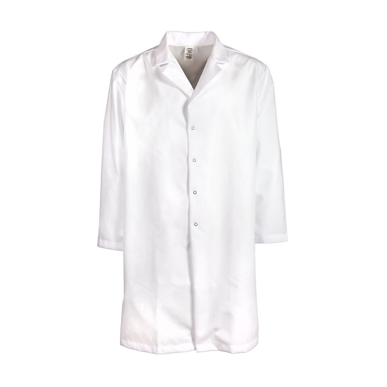 What material is the Men's No Pocket Lab Coat made of?