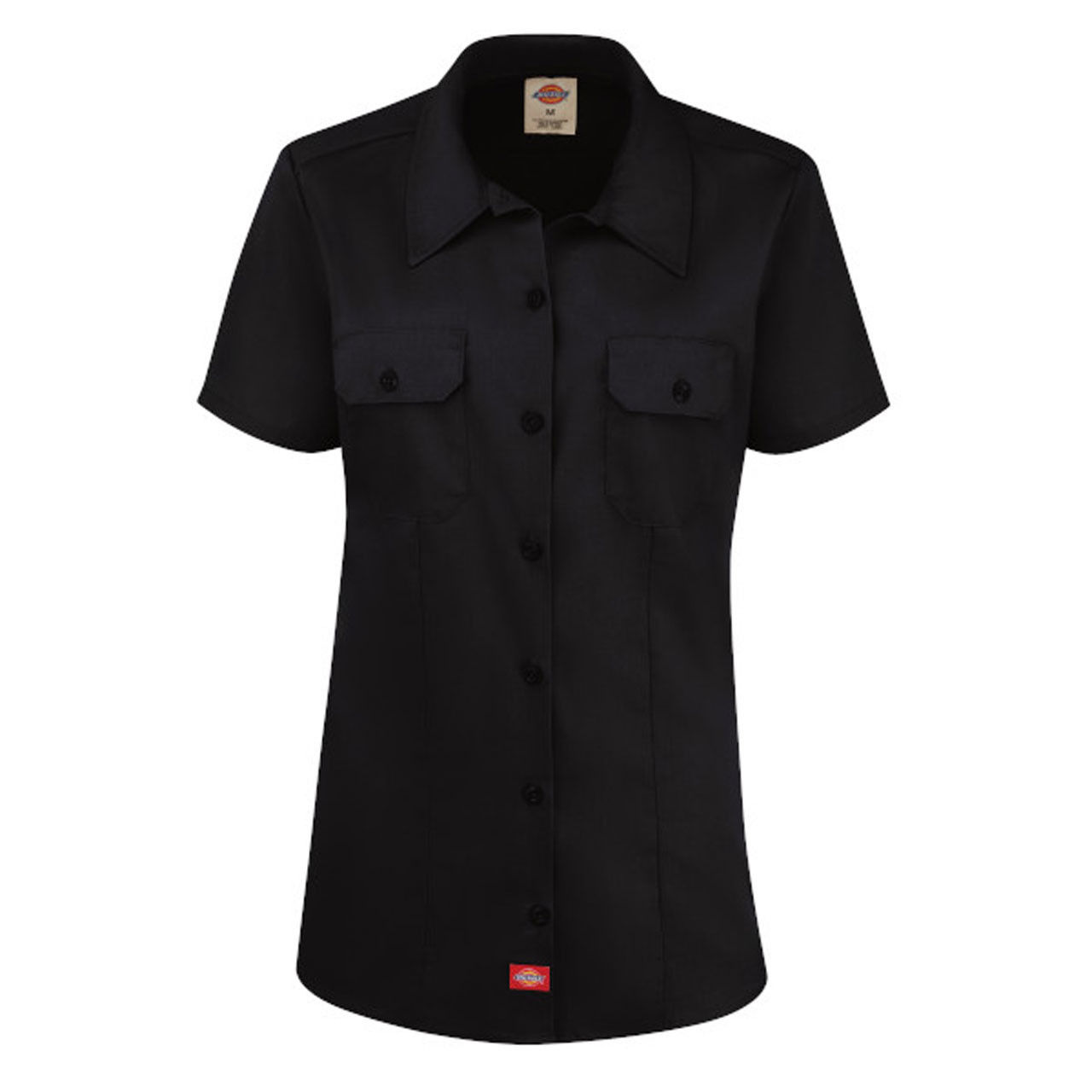 Dickies Women's Short-Sleeve Traditional Work Shirt Black FS57BK Questions & Answers