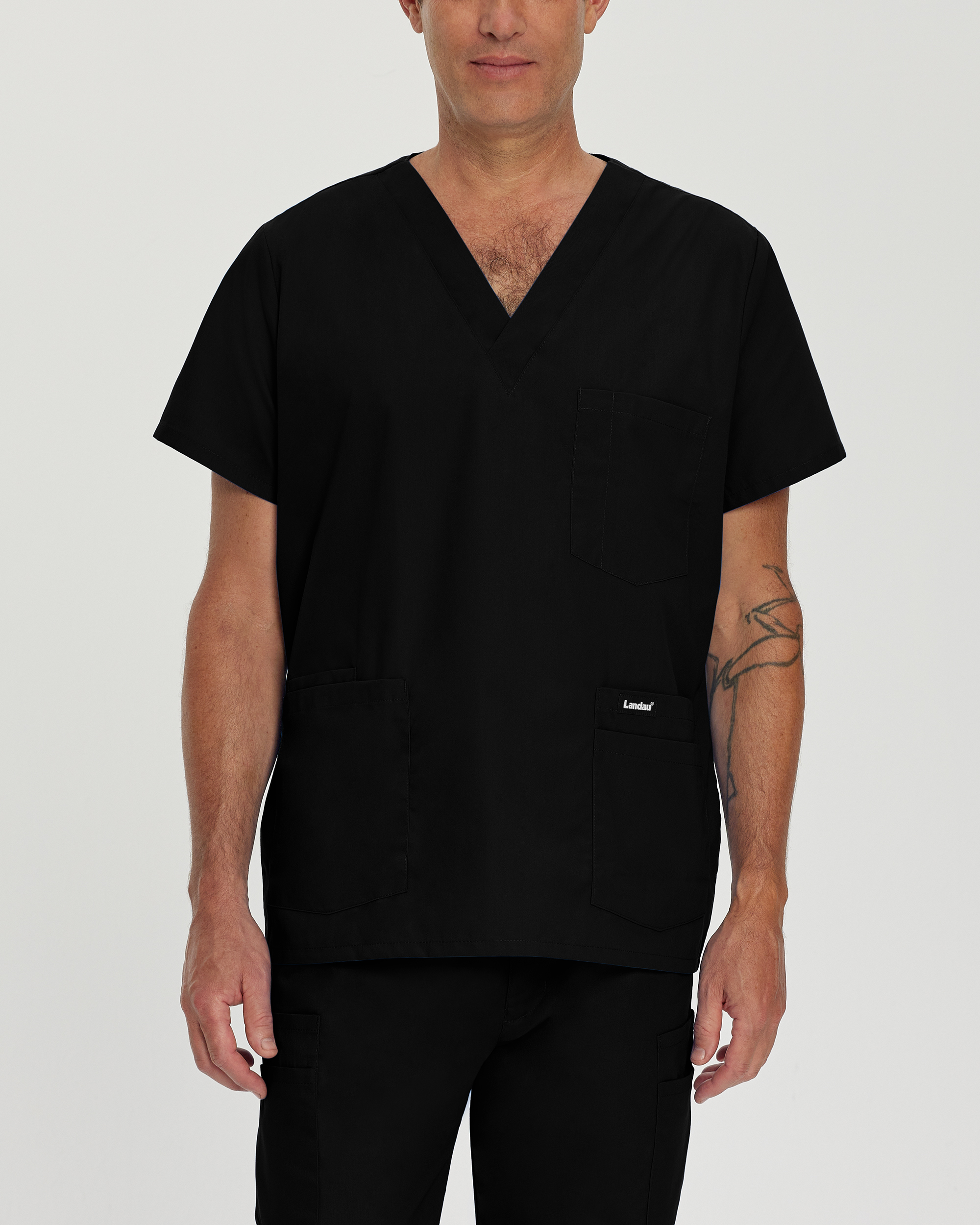 Landau Essentials Scrub Top for Men: 5 Pocket, Classic Relaxed Fit, V-Neck, Durable Medical Scrubs 7489 Questions & Answers
