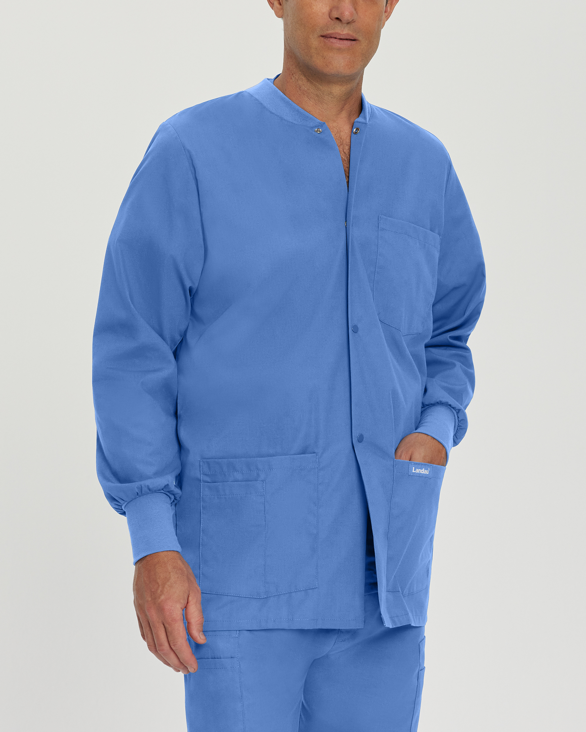 Can I match this scrub jacket with other Landau scrub tops and bottoms?