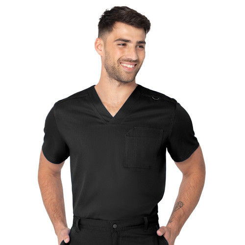 Urbane Ultimate One-Pocket Tuckable Scrub Top for Men: Modern Tailored Fit, V-Neck Medical Scrub Top 9137AH Questions & Answers