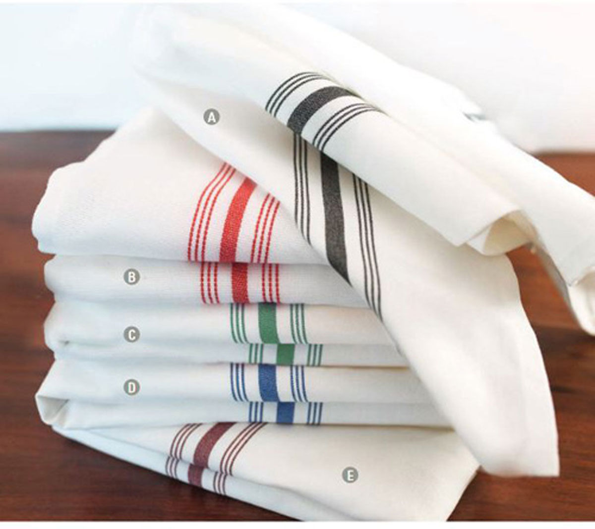 From where do the Colored Striped Bistro Napkins ship?
