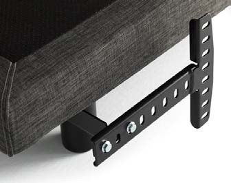 What is the purpose of the black matte powder-coating on the headboard brackets for adjustable bed?