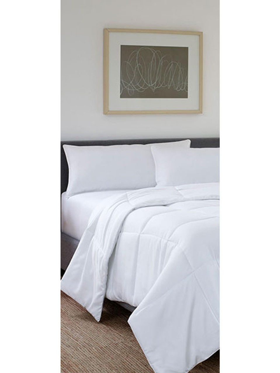 What's the thread count of the alternative down pillow's cotton cover?