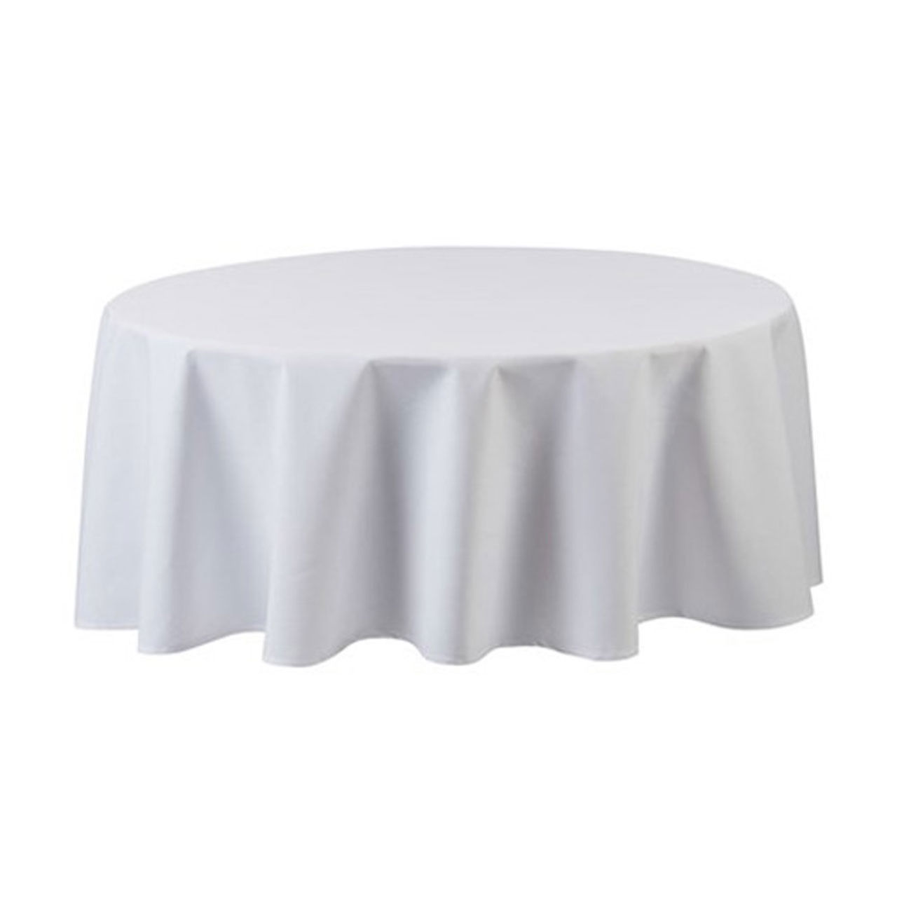 Can you describe the features of the 90 round tablecloth in Seamless White?