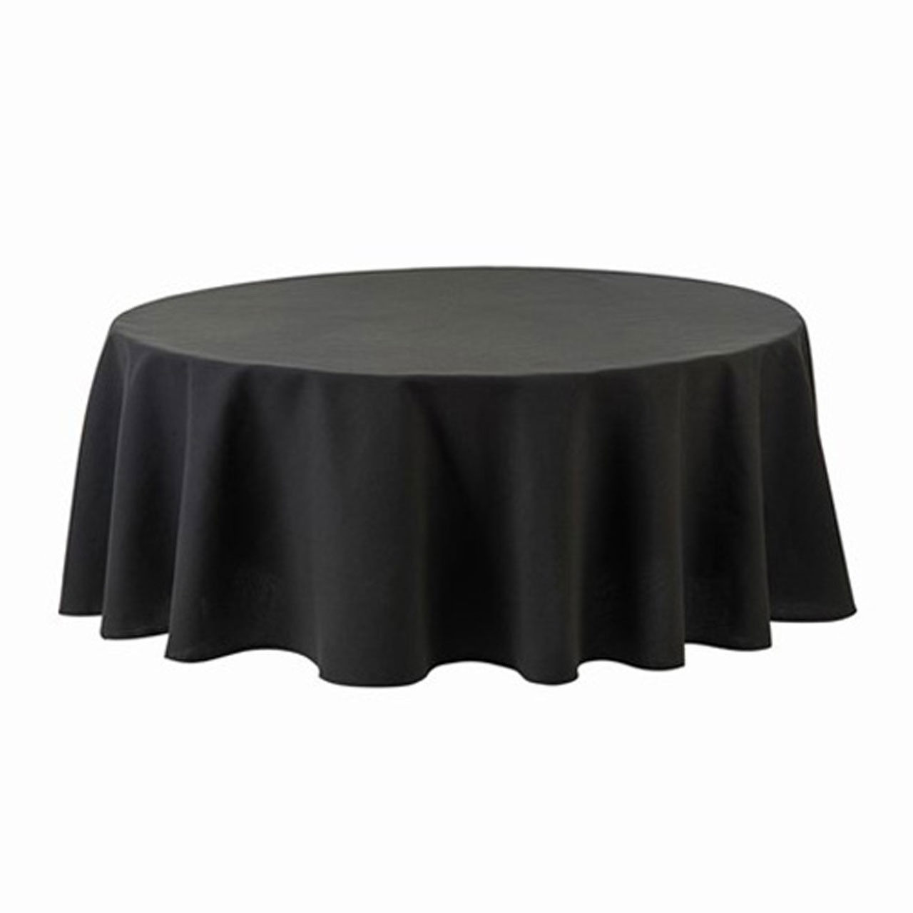 Does the black round tablecloth have a certain finish?