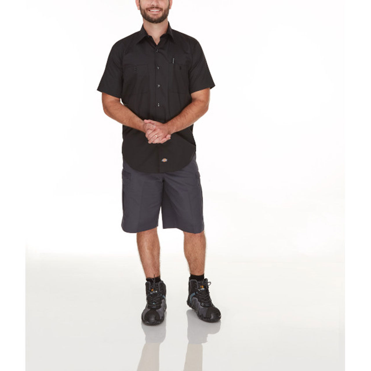 What is the collar style of Dickies LS51 cooling work shirts?