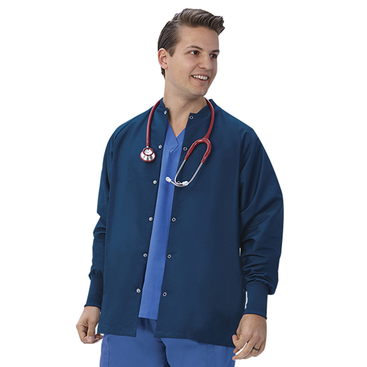 Wholesale Warm Up Scrub Jacket in Navy, Unisex - Bulk of 48 Questions & Answers