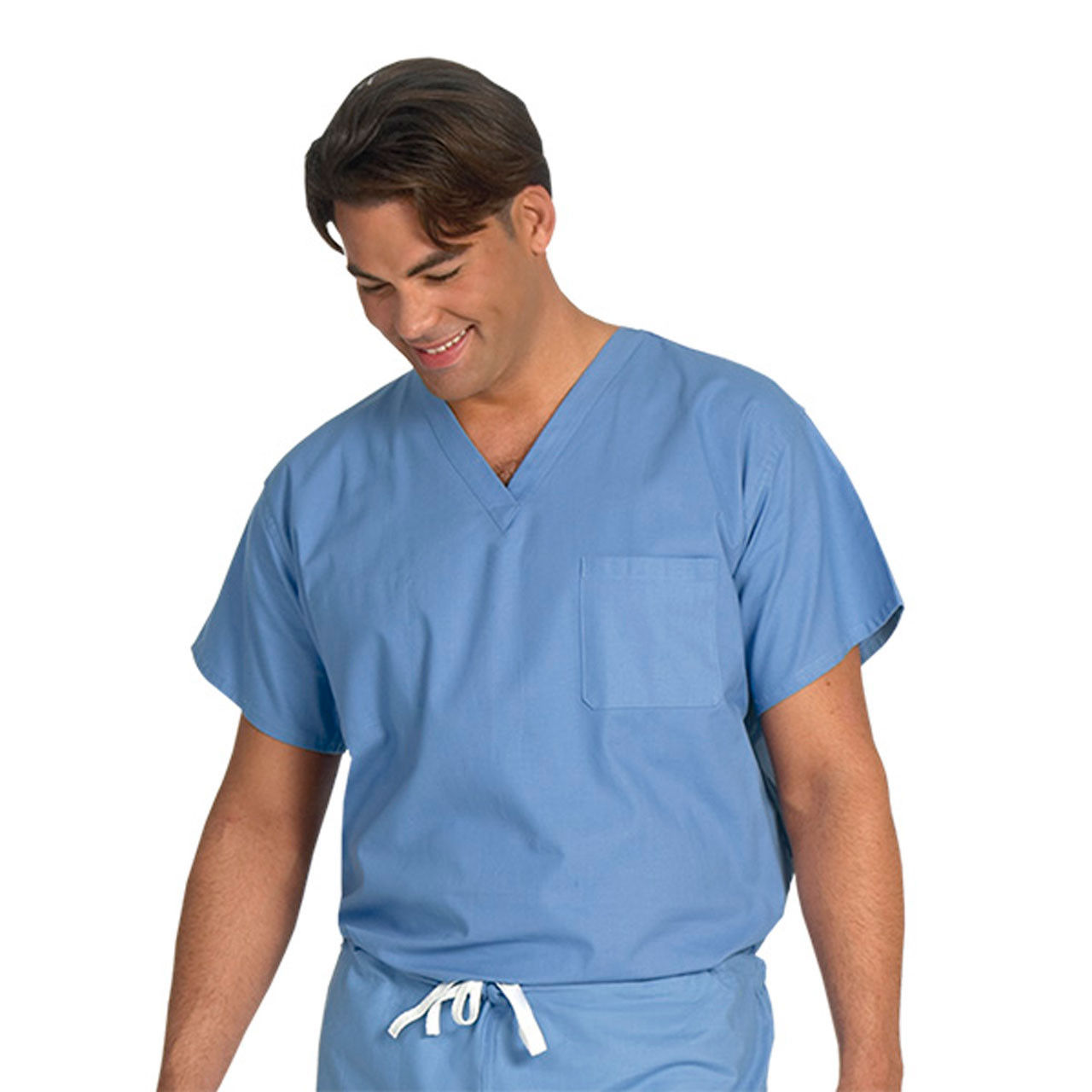 What do blue scrubs indicate?