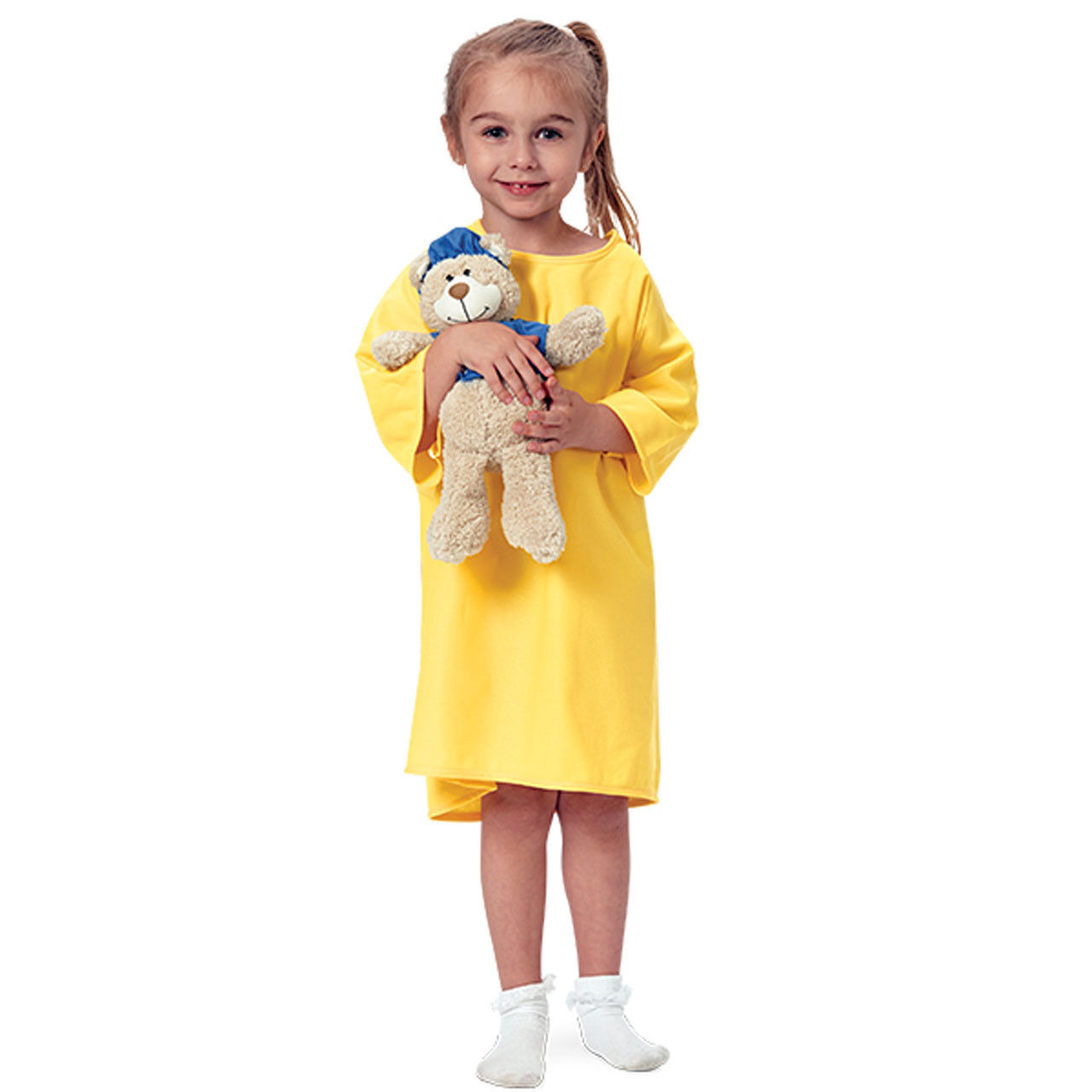 Kids Hospital Gowns, Yellow- In Bulk Case of 12 or 72 Questions & Answers