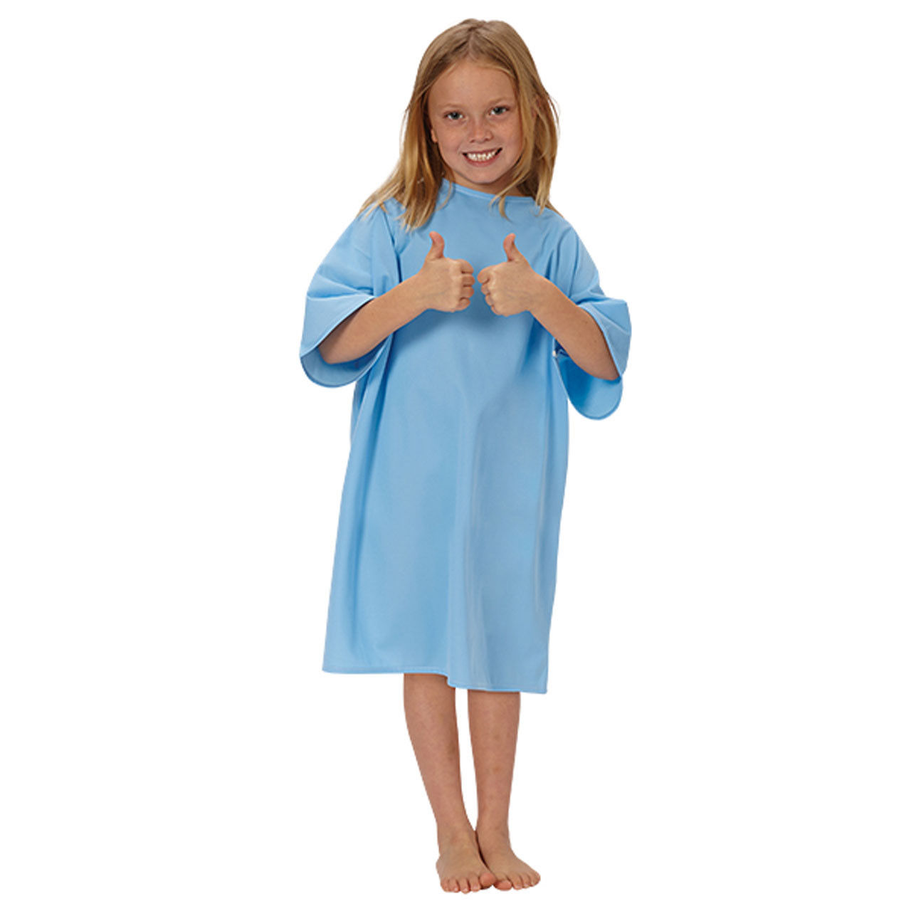 How many blue medical gowns for pediatric use are in each package?