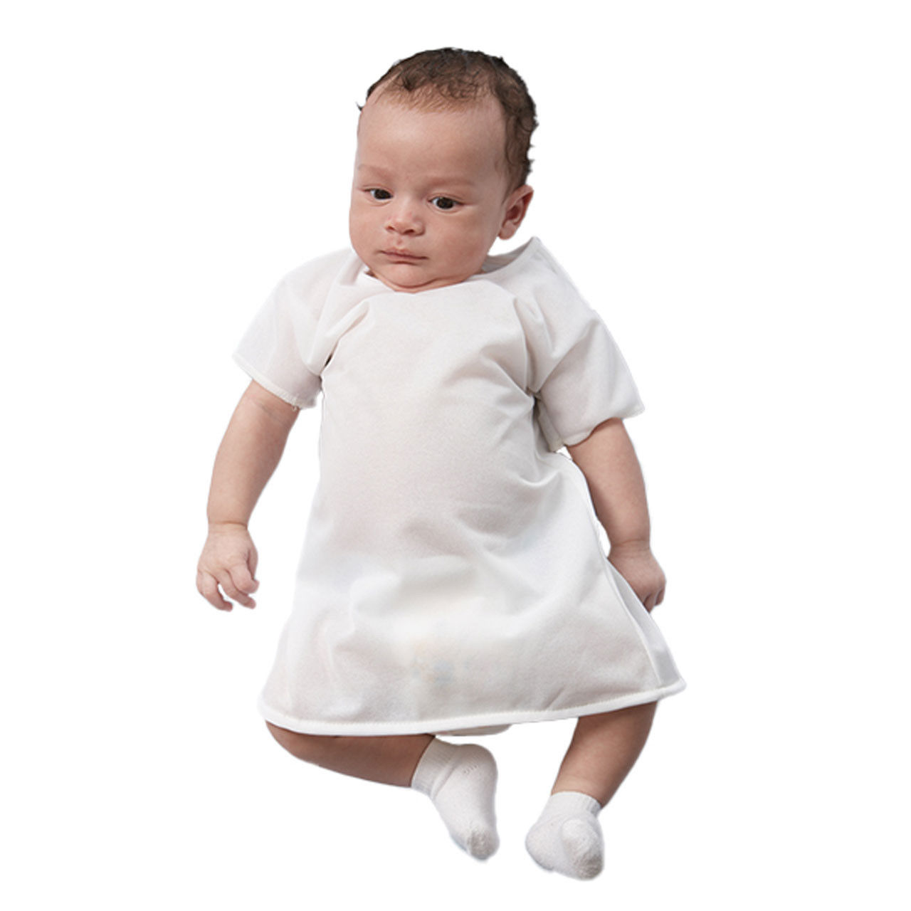 How is the baby hospital gown, specifically the Pediatric Hospital Gowns, White - In Bulk, packaged?