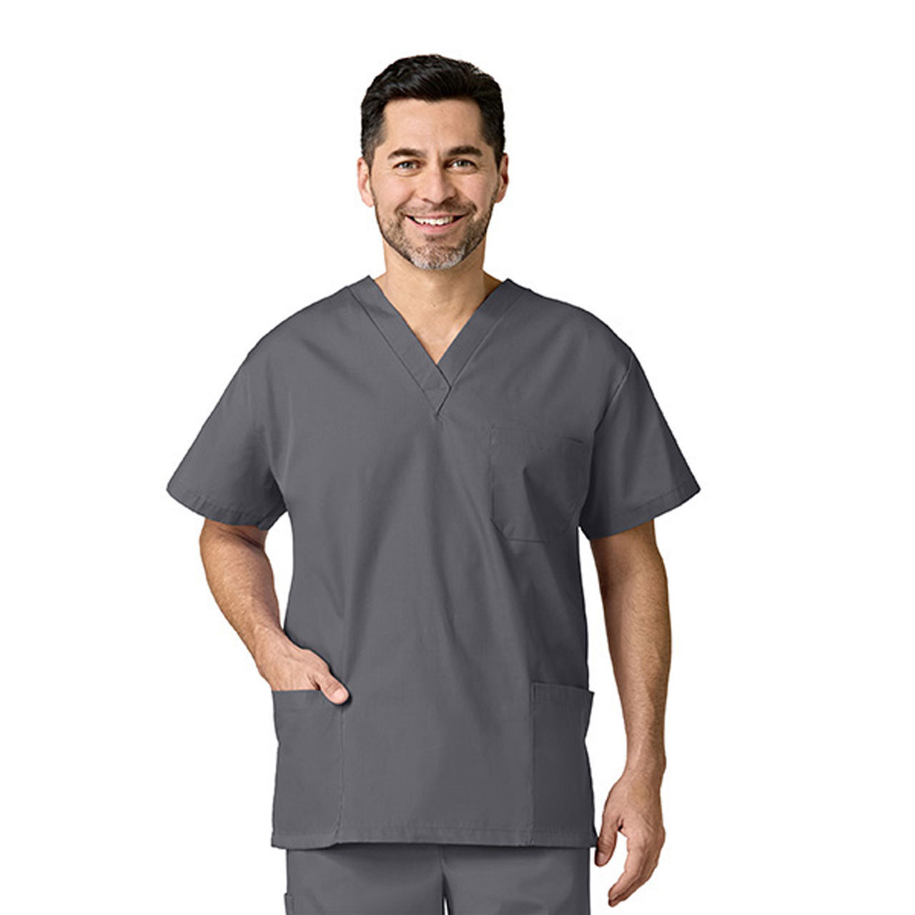 Does the Fashion Seal Scrub Top have a designated place to hold scissors?