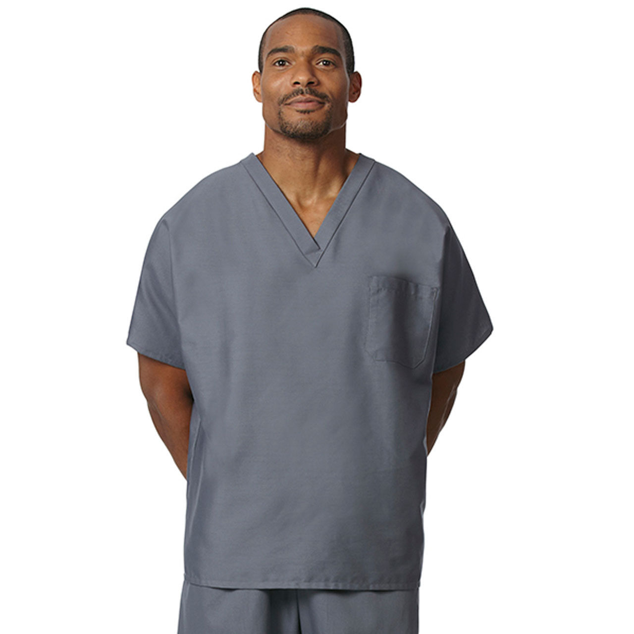 Are there any additional features on the Womens and Mens Tall Scrub Tops?