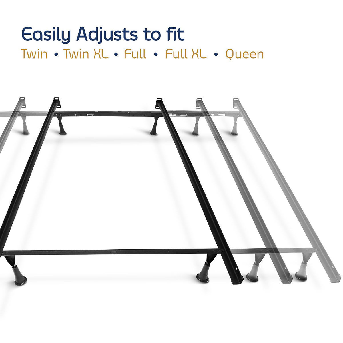 Are the metal bed frame pieces easily adjustable in size?