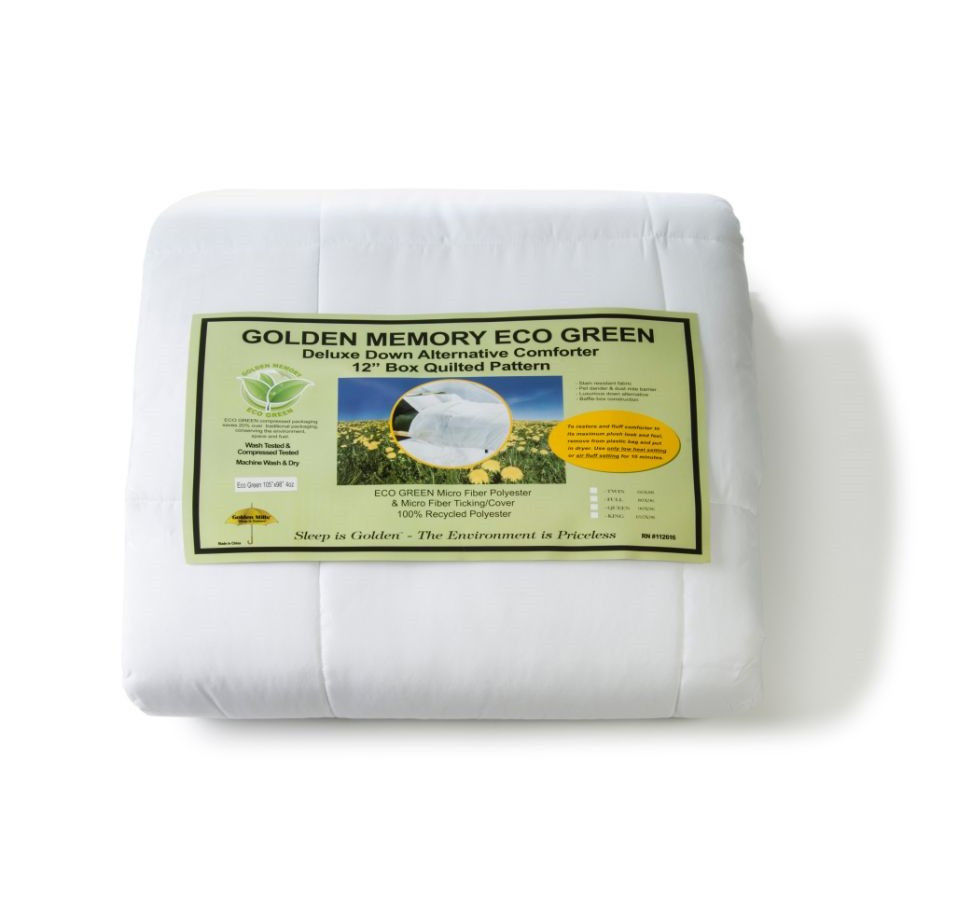 What makes this comforter eco-friendly and durable?