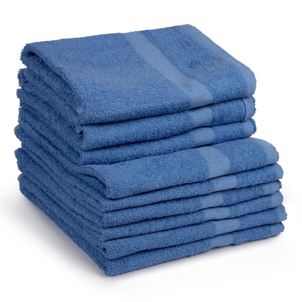 How is the packing done for blue washcloths in bulk from the Blue Towel Collection, 16s?