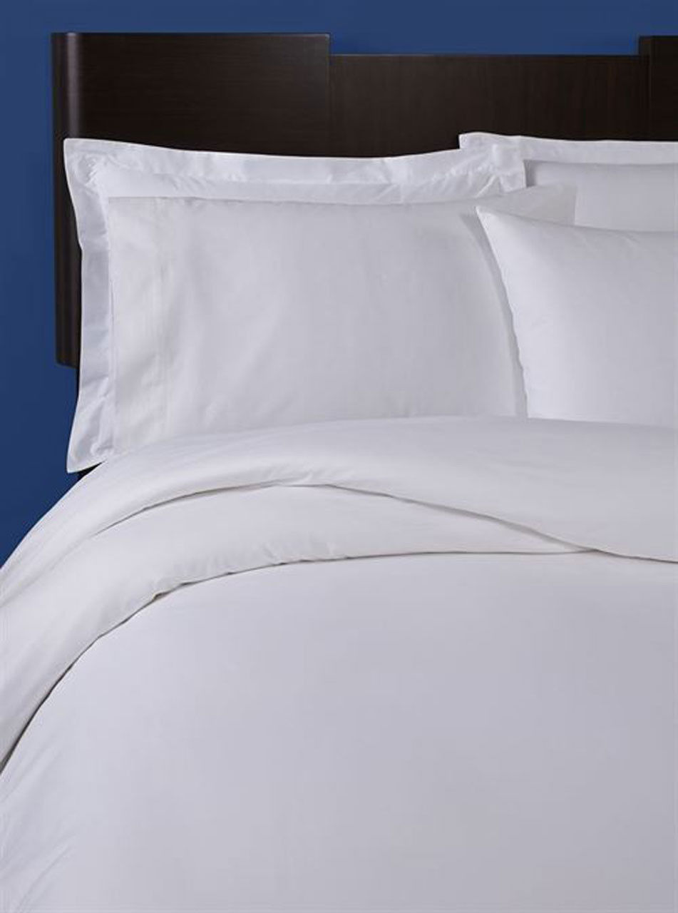 What is the composition of the T300 Hotel Linens 100% Cotton Percale Collection?